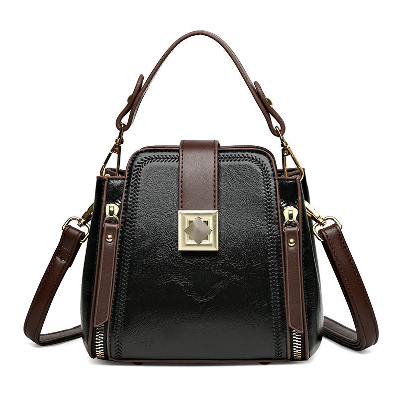 Sac à main rétro femme en cuir PU doux texturé - bandoulière épaule croisée uni - IVOIRART.COM