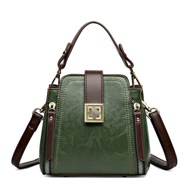 Sac à main rétro femme en cuir PU doux texturé - bandoulière épaule croisée uni - IVOIRART.COM
