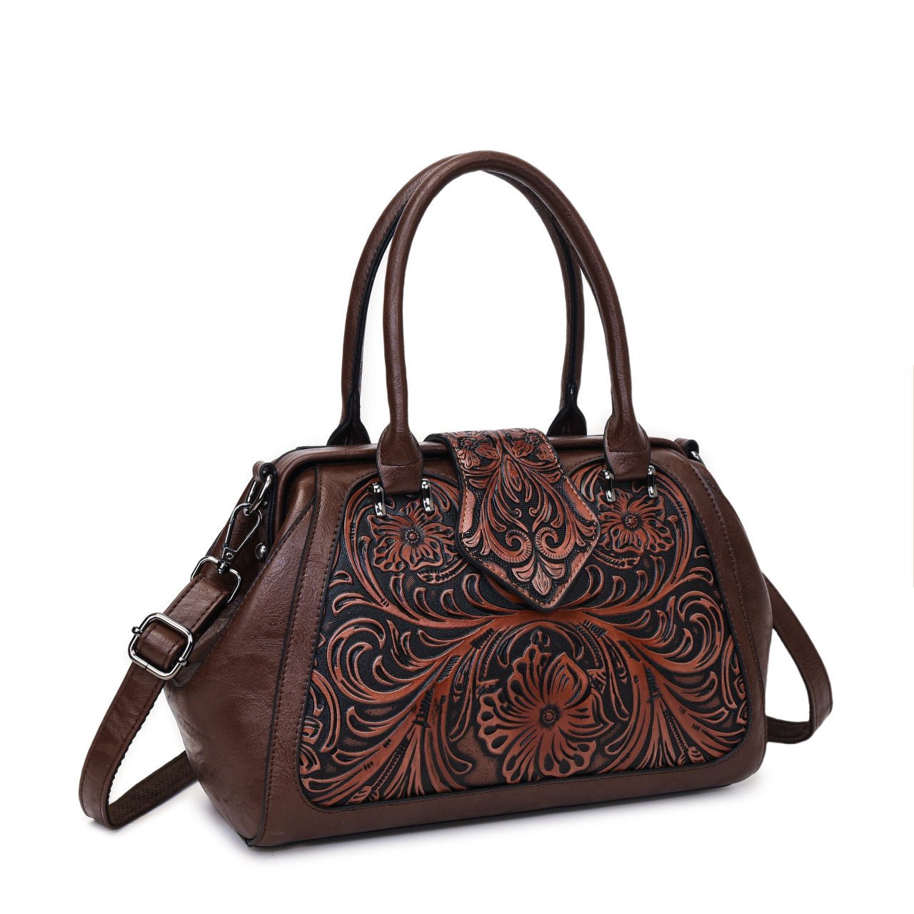 Sac à main sculpté artisanal pour femme avec bandoulière asymétrique en cuir - IVOIRART.COM