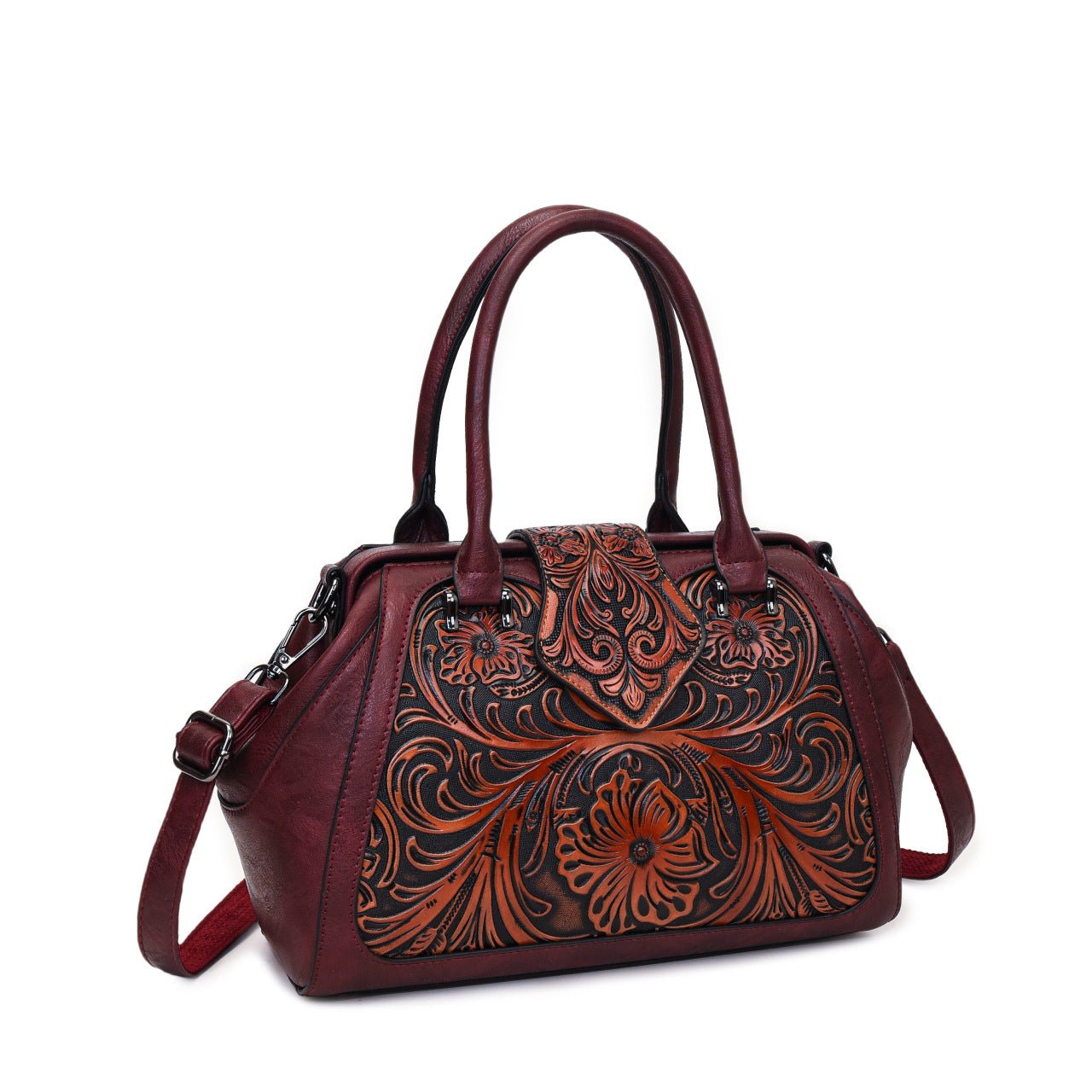 Sac à main sculpté artisanal pour femme avec bandoulière asymétrique en cuir - IVOIRART.COM