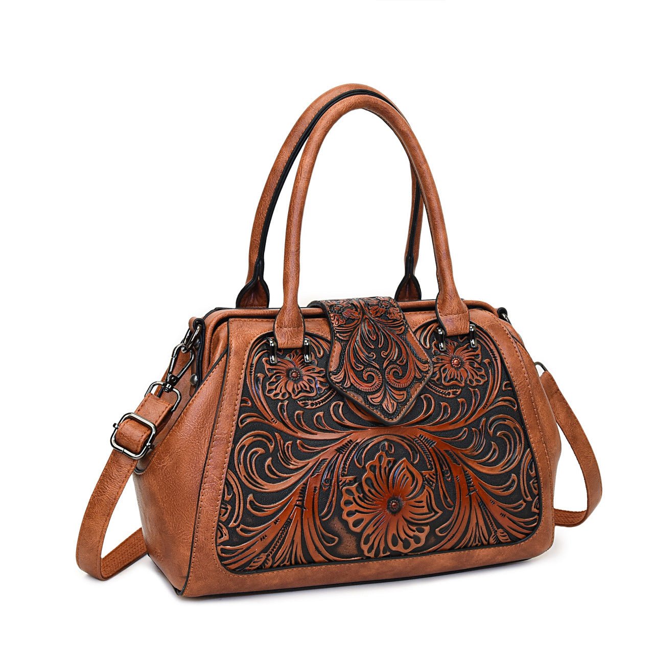 Sac à main sculpté artisanal pour femme avec bandoulière asymétrique en cuir - IVOIRART.COM