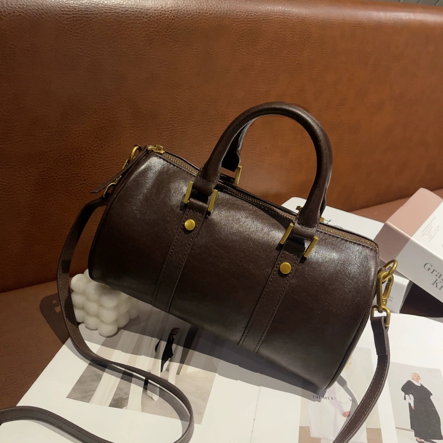 Sac à main vintage Melard en cuir véritable, Boston chic luxe léger femmes chics - IVOIRART.COM