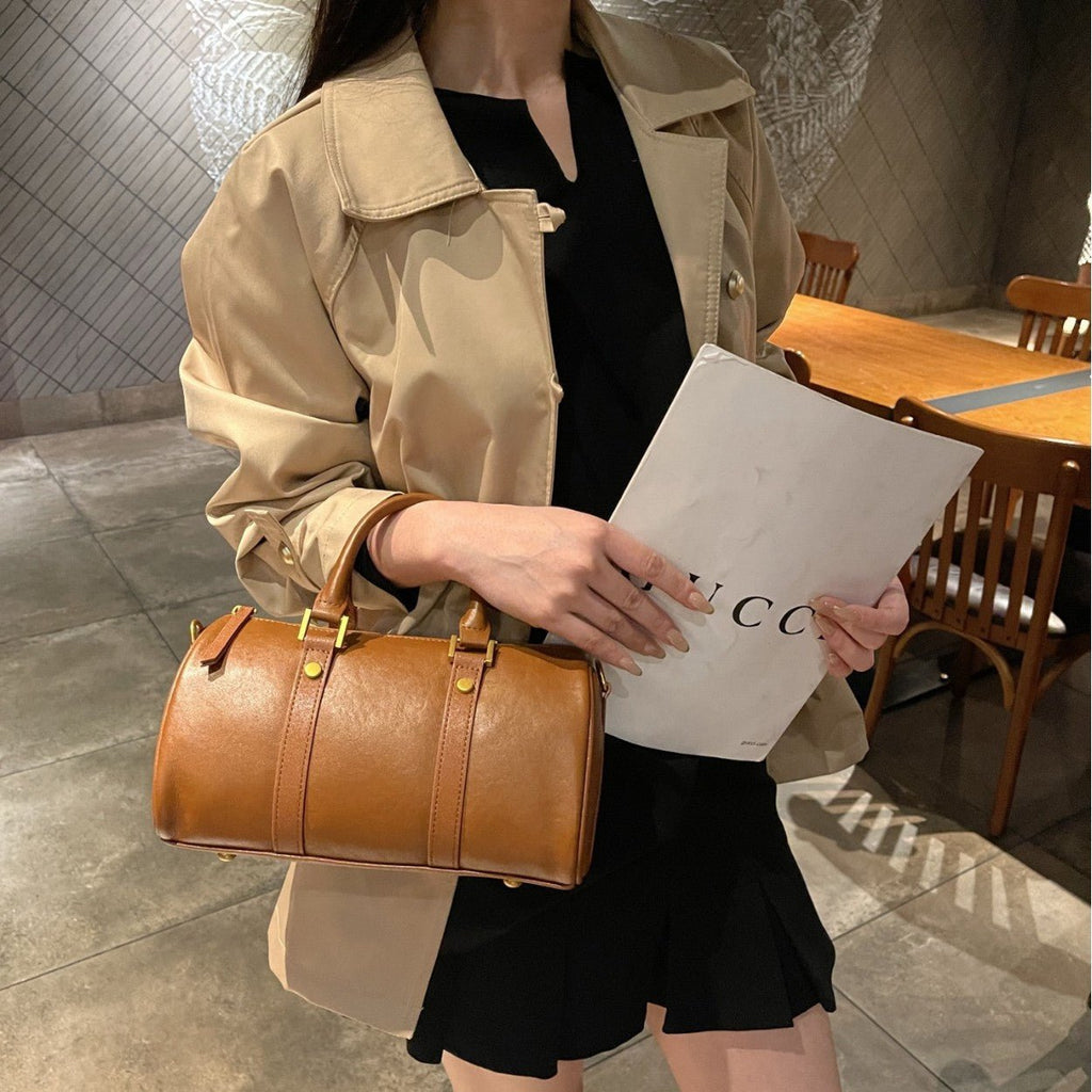 Sac à main vintage Melard en cuir véritable, Boston chic luxe léger femmes chics - IVOIRART.COM