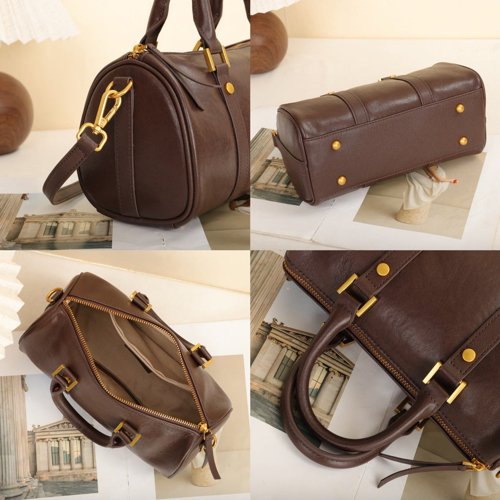 Sac à main vintage Melard en cuir véritable, Boston chic luxe léger femmes chics - IVOIRART.COM
