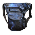 Sac Banane Homme Vintage en Cuir de Vache Ciré à la Cire d’Huile Première Couche - IVOIRART.COM