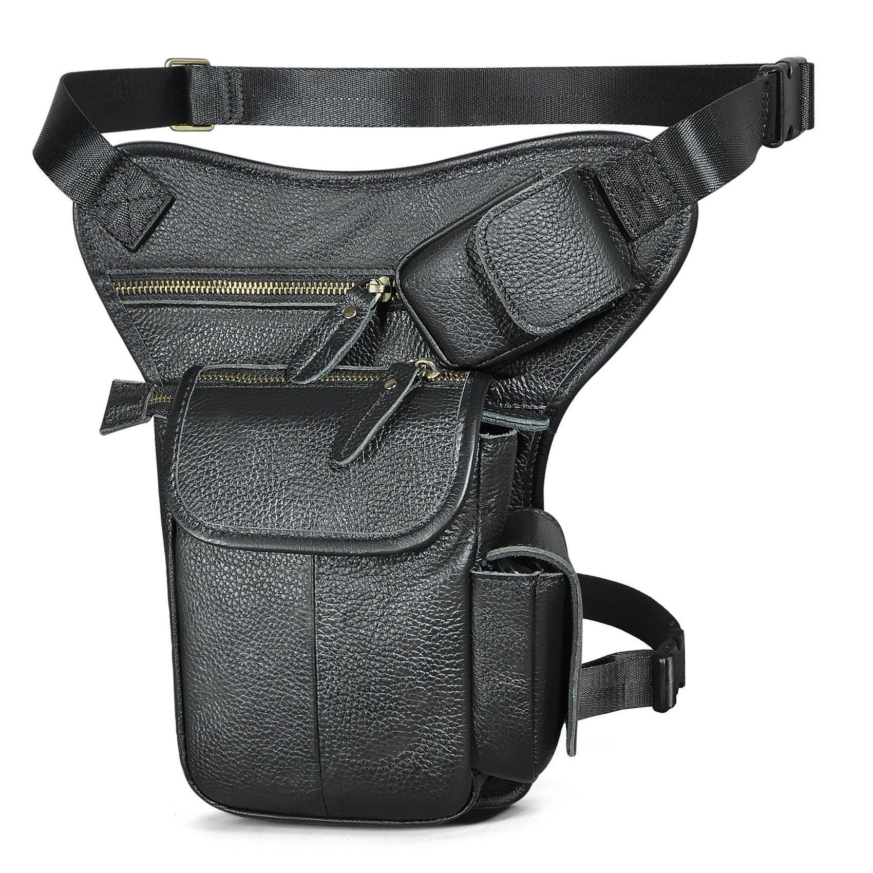 Sac Banane Homme Vintage en Cuir de Vache Ciré à la Cire d’Huile Première Couche - IVOIRART.COM