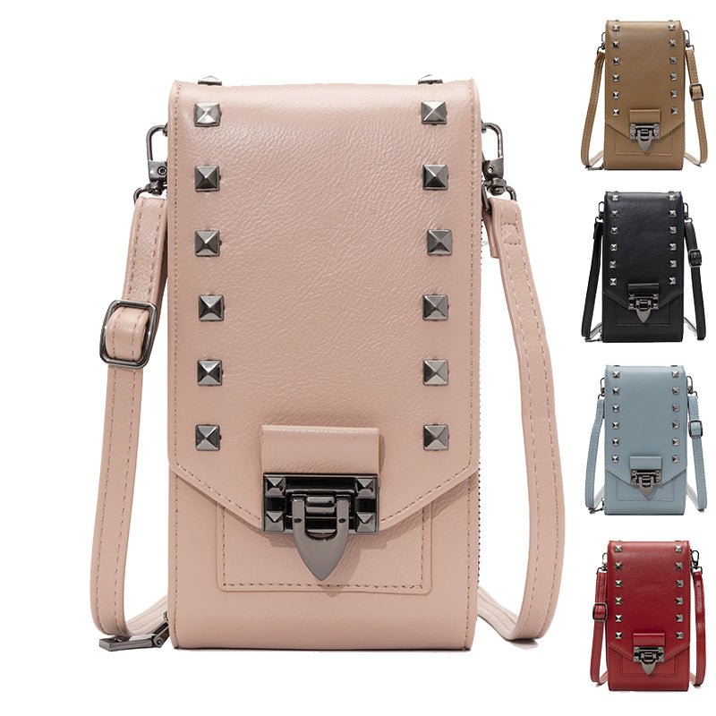 Sac Bandoulière à Clous pour Femme, Sac à Main Mobile en Couleur Unie - IVOIRART.COM