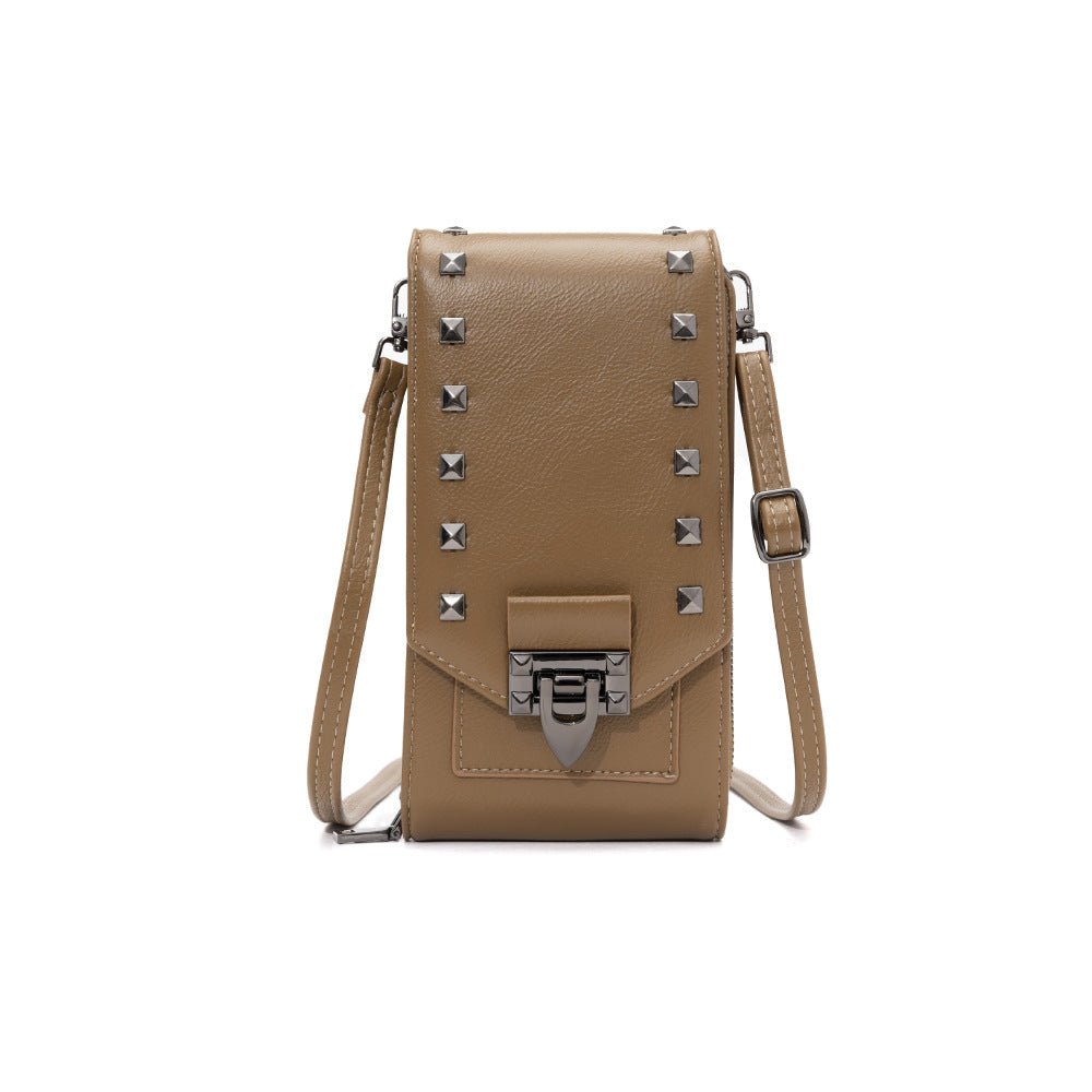 Sac Bandoulière à Clous pour Femme, Sac à Main Mobile en Couleur Unie - IVOIRART.COM