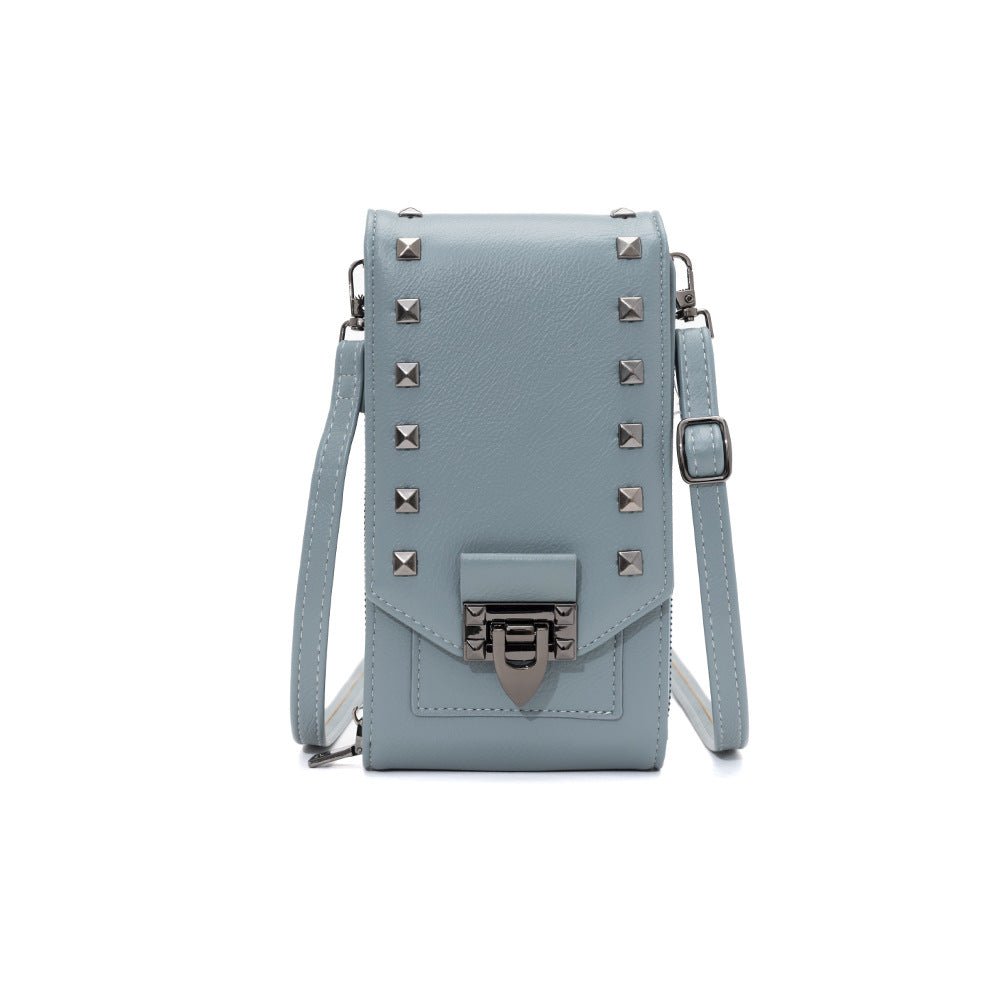 Sac Bandoulière à Clous pour Femme, Sac à Main Mobile en Couleur Unie - IVOIRART.COM