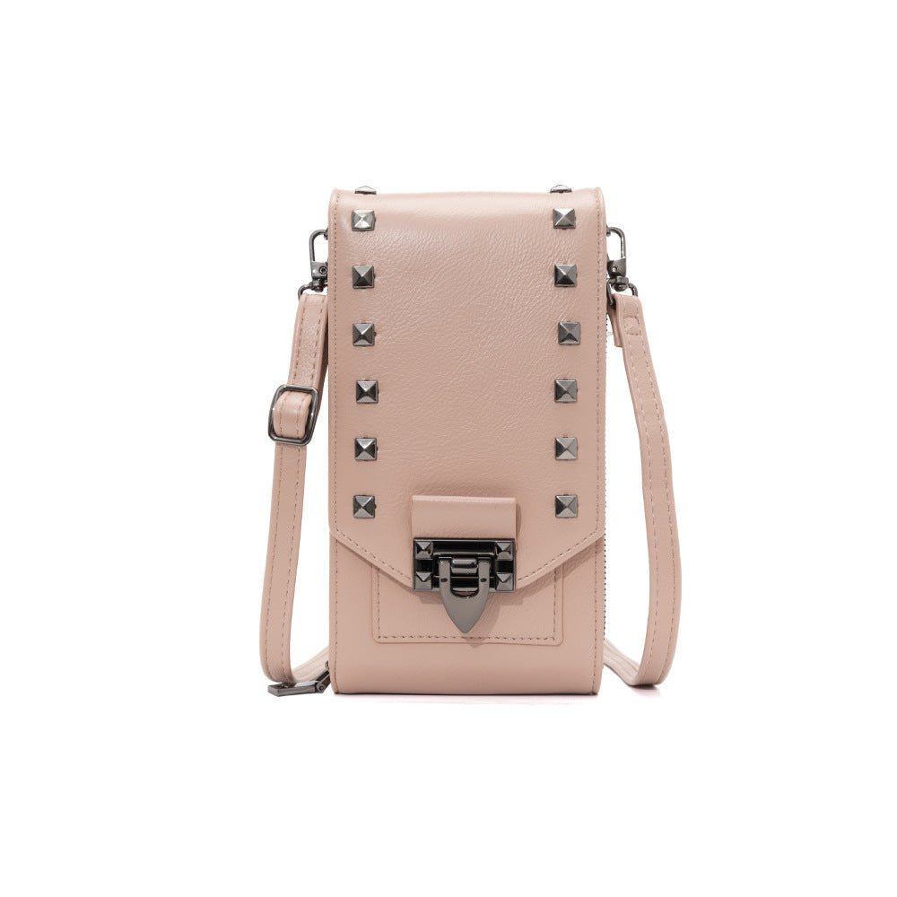 Sac Bandoulière à Clous pour Femme, Sac à Main Mobile en Couleur Unie - IVOIRART.COM