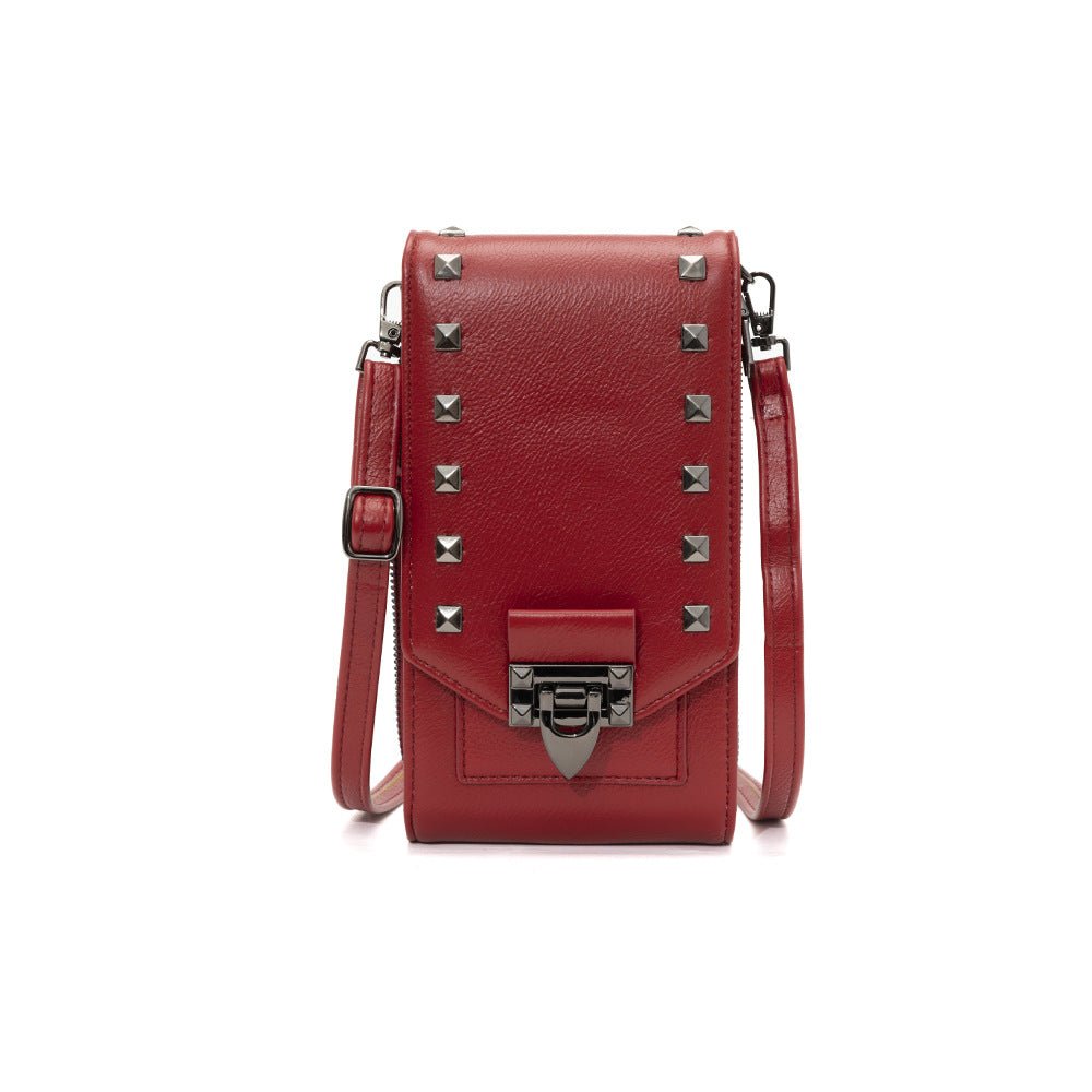 Sac Bandoulière à Clous pour Femme, Sac à Main Mobile en Couleur Unie - IVOIRART.COM
