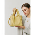 Sac bandoulière cuir femme une épaule — sac seau rétro en cuir pleine fleur mini - IVOIRART.COM
