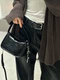 Sac bandoulière cuir véritable effet cire craquelée, petit sac carré élégant - IVOIRART.COM