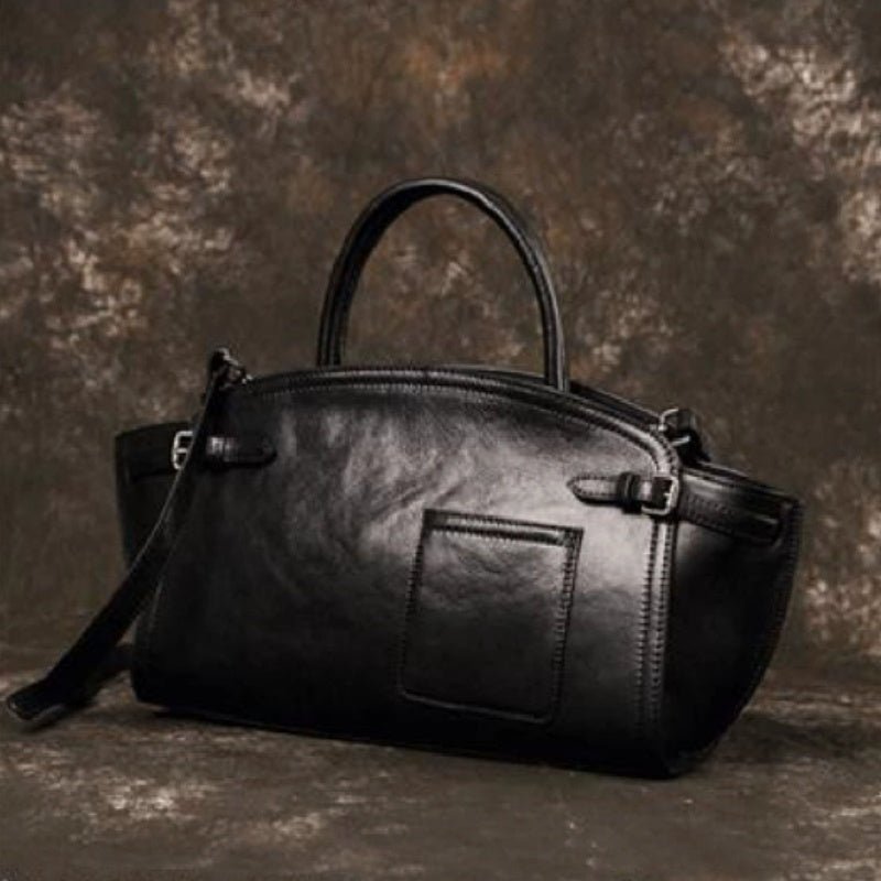 Sac bandoulière décontracté pour femme en cuir véritable avec fermeture éclair - IVOIRART.COM