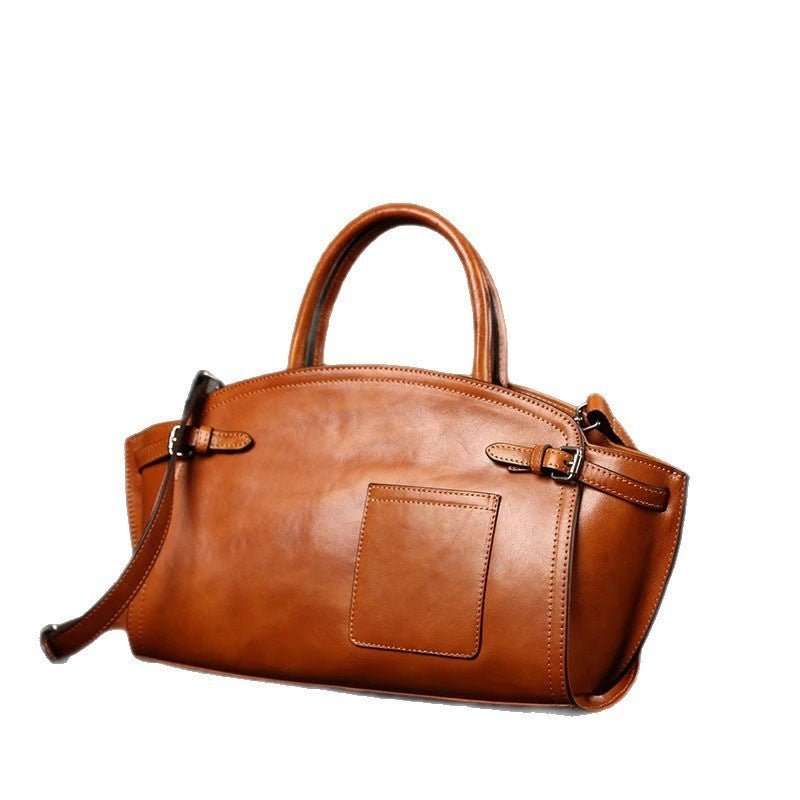Sac bandoulière décontracté pour femme en cuir véritable avec fermeture éclair - IVOIRART.COM