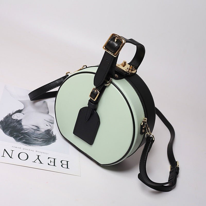 Sac bandoulière diagonal en cuir pleine fleur, format boîte compact et chic ultra - IVOIRART.COM