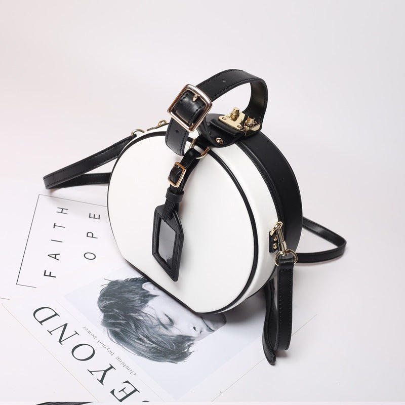 Sac bandoulière diagonal en cuir pleine fleur, format boîte compact et chic ultra - IVOIRART.COM