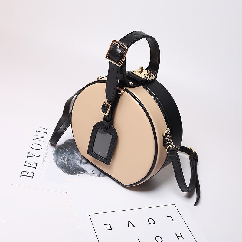 Sac bandoulière diagonal en cuir pleine fleur, format boîte compact et chic ultra - IVOIRART.COM