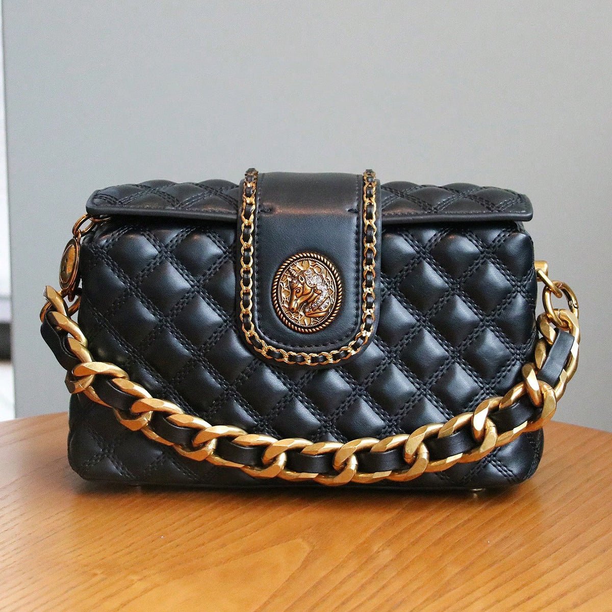 Sac bandoulière élégant matelassé en diamant uni haut de gamme, tendance et pratique - IVOIRART.COM