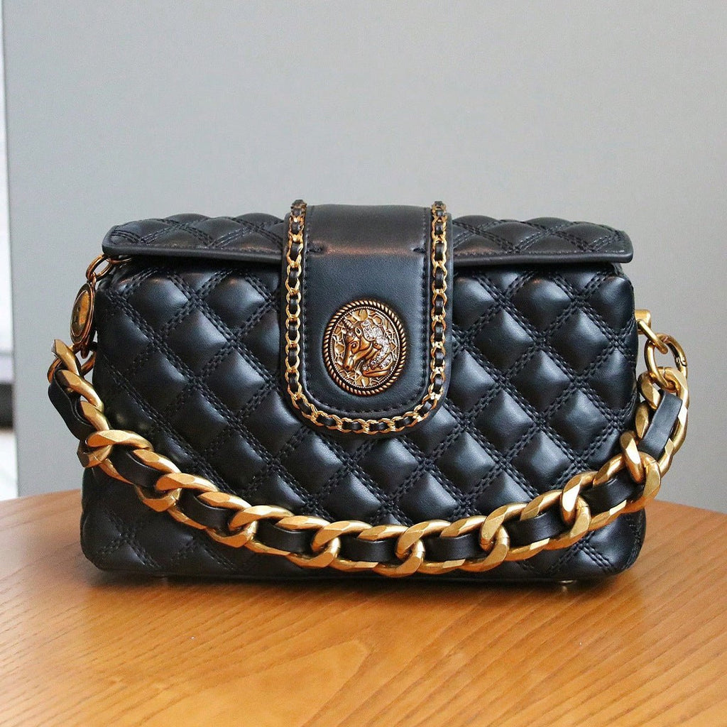 Sac bandoulière élégant matelassé en diamant uni haut de gamme, tendance et pratique - IVOIRART.COM