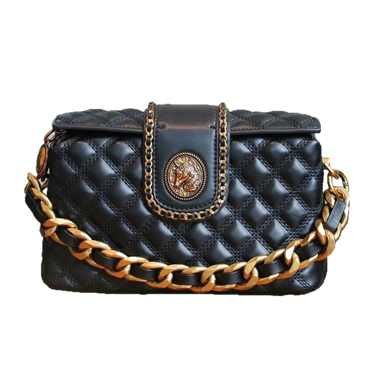 Sac bandoulière élégant matelassé en diamant uni haut de gamme, tendance et pratique - IVOIRART.COM