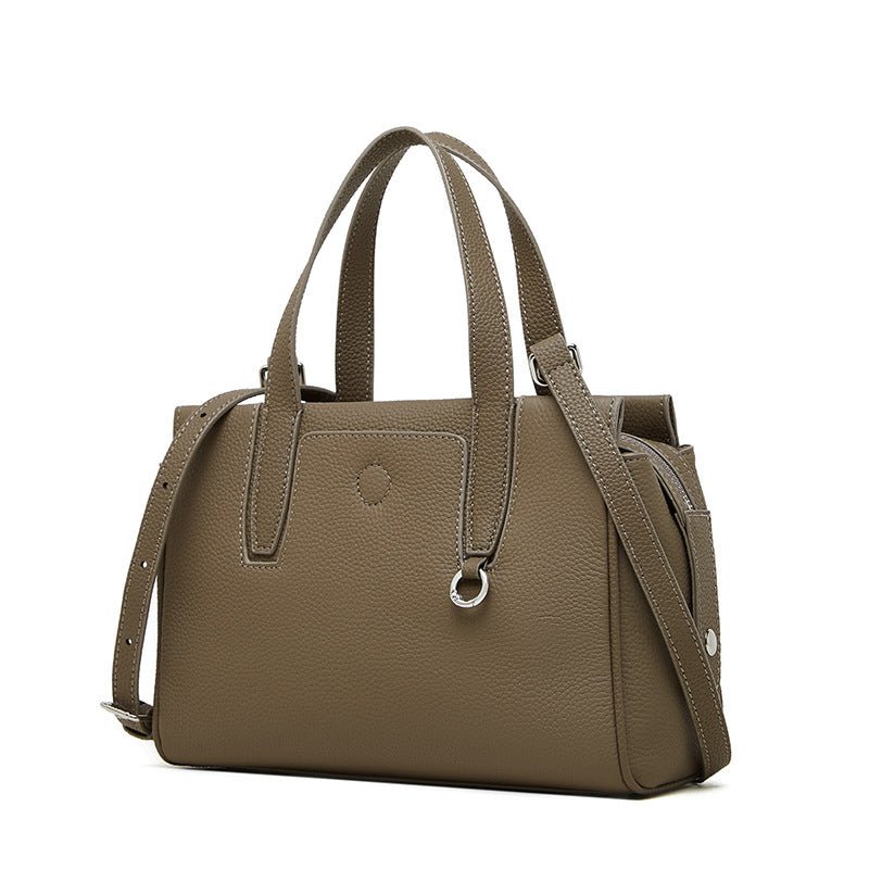 Sac bandoulière en cuir de vachette grande capacité, portable, forme carrée slim - IVOIRART.COM