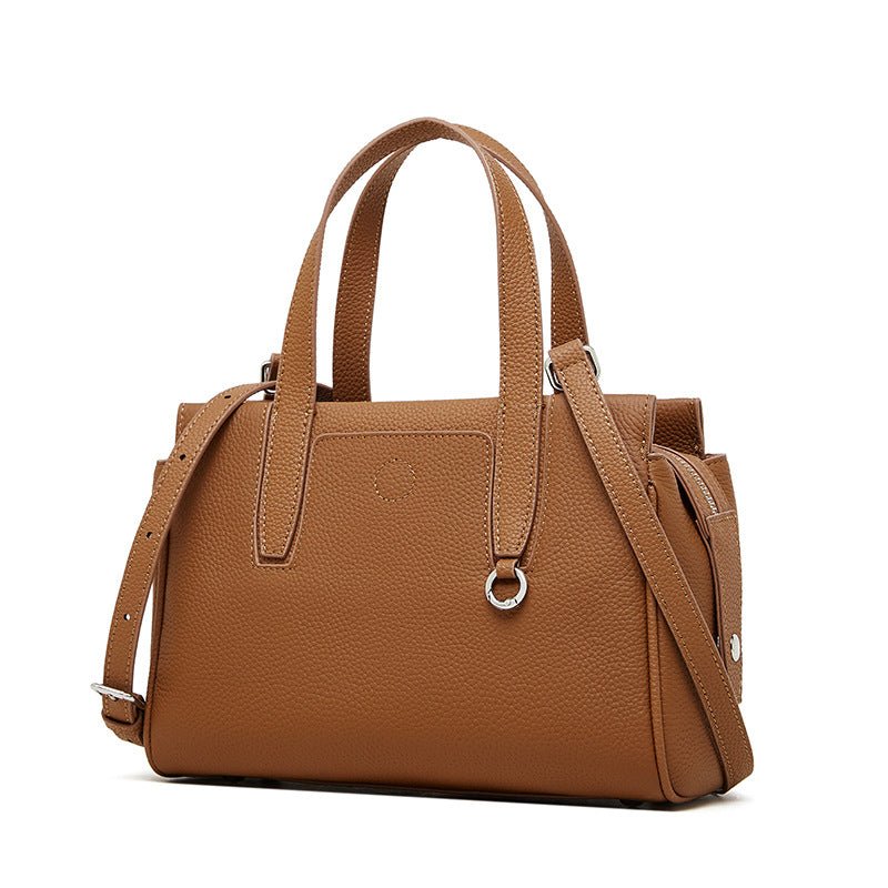 Sac bandoulière en cuir de vachette grande capacité, portable, forme carrée slim - IVOIRART.COM