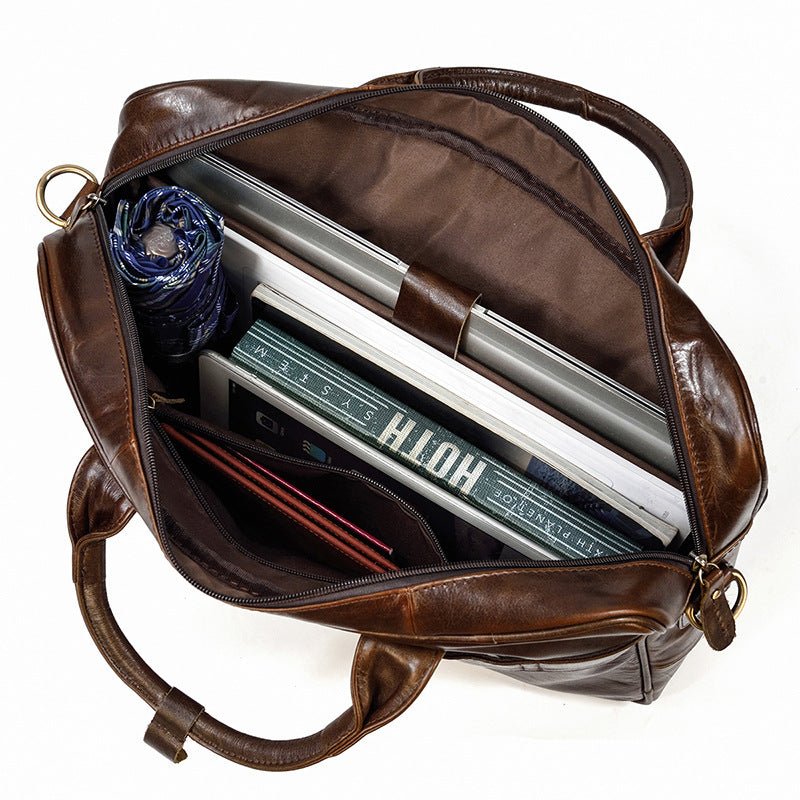 Sac bandoulière en cuir de vachette pour ordinateur, sac messager urbain élégant - IVOIRART.COM