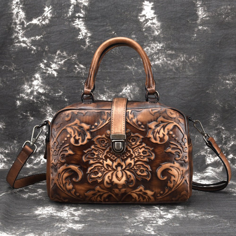 Sac bandoulière en cuir pleine fleur, top grain, finition à la main - IVOIRART.COM