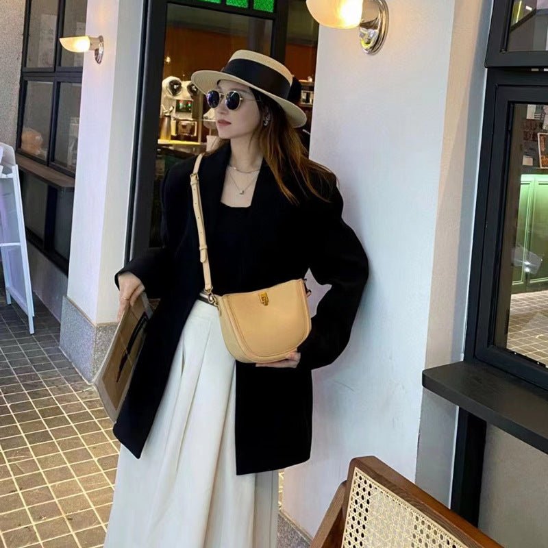 Sac bandoulière en cuir simple et décontracté pour femme — style frais et doux!! - IVOIRART.COM