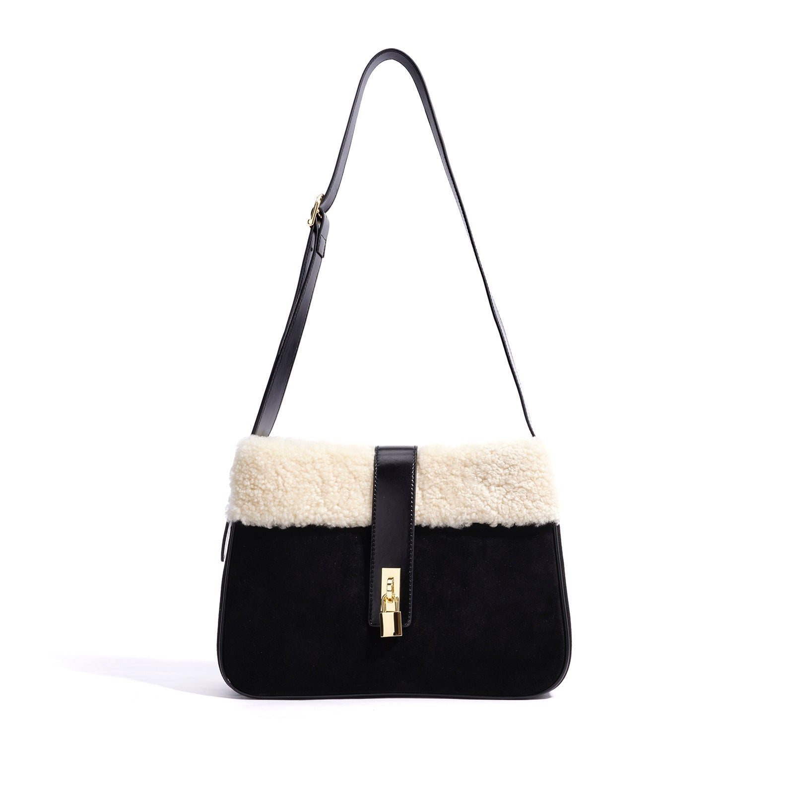 Sac bandoulière en cuir véritable design spécial automne et hiver en peluche - IVOIRART.COM