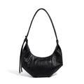 Sac bandoulière en cuir véritable, style croissant, porté épaule et sous bras - IVOIRART.COM