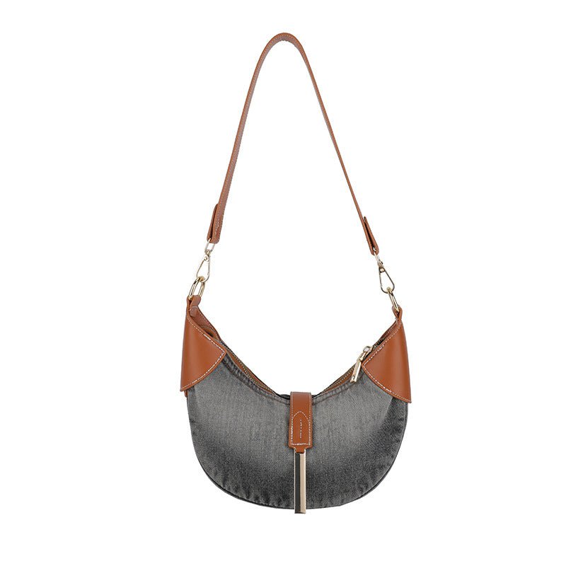 Sac bandoulière en denim rétro à contraste de couleur sélénodonte crossbody chic - IVOIRART.COM