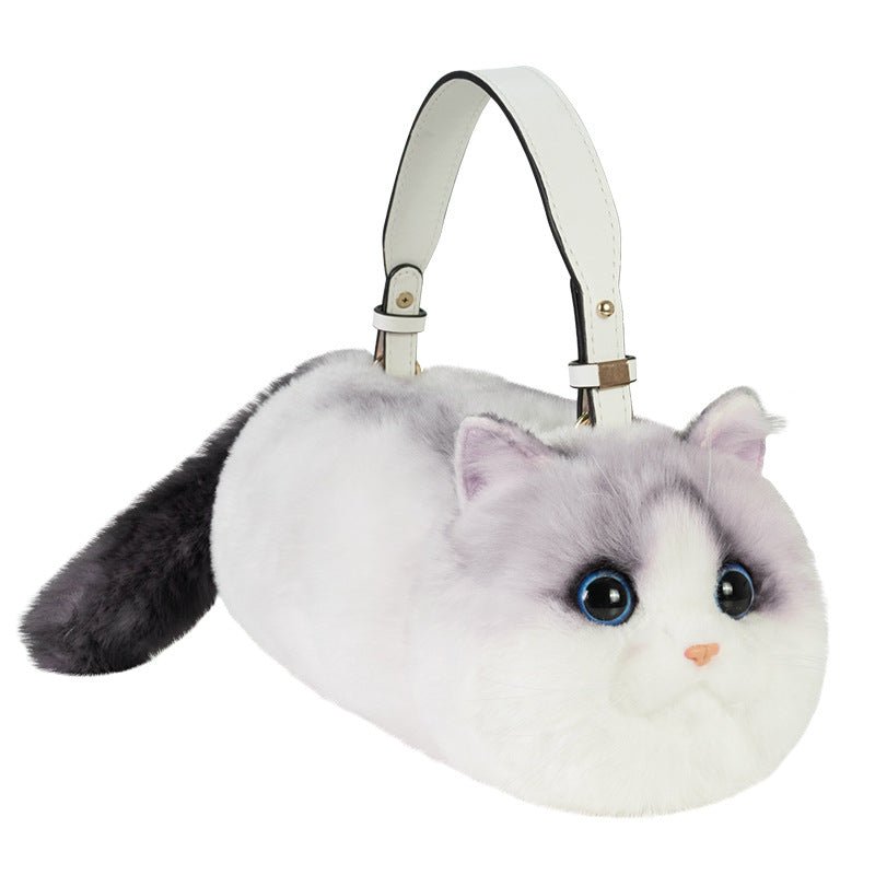 Sac bandoulière en peluche animalier à trois fleurs, poupée de simulation douce et tendance - IVOIRART.COM