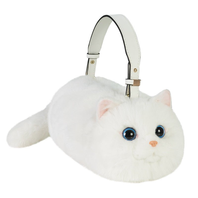 Sac bandoulière en peluche animalier à trois fleurs, poupée de simulation douce et tendance - IVOIRART.COM
