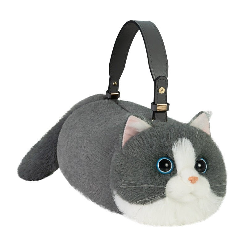 Sac bandoulière en peluche animalier à trois fleurs, poupée de simulation douce et tendance - IVOIRART.COM