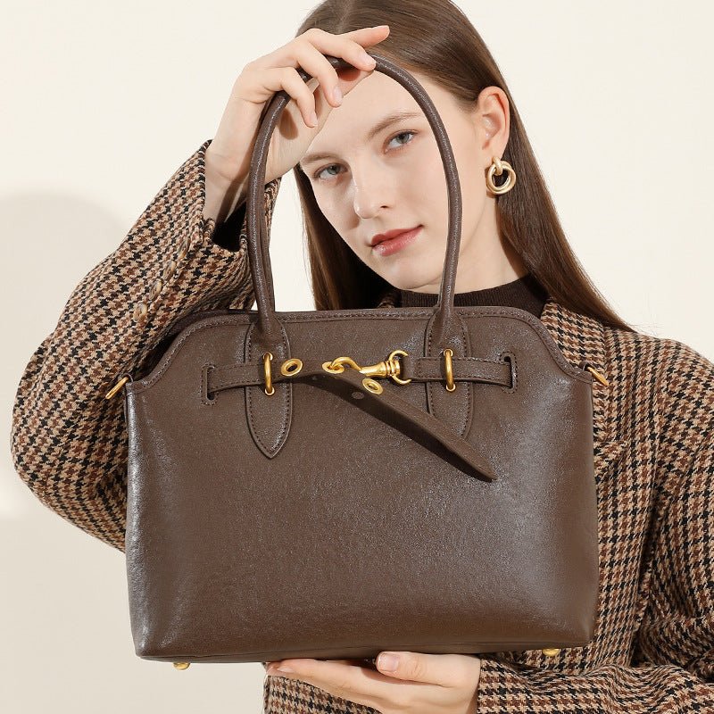 Sac bandoulière et porté croisé femme cuir pleine fleur grande capacité - 31x11 - IVOIRART.COM