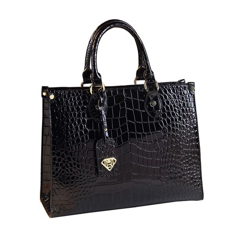 Sac bandoulière féminin tout-aller en cuir véritable avec motif crocodile à la mode - IVOIRART.COM
