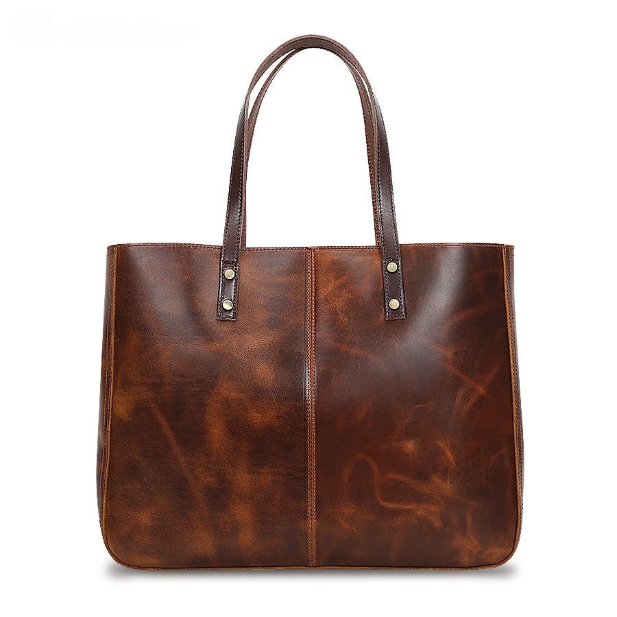 Sac bandoulière femme cuir pleine fleur grand volume, style rétro européen chic! - IVOIRART.COM