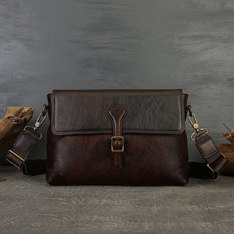 Sac bandoulière femme cuir tanné végétal ton caramel, cuir pleine fleur élégance - IVOIRART.COM