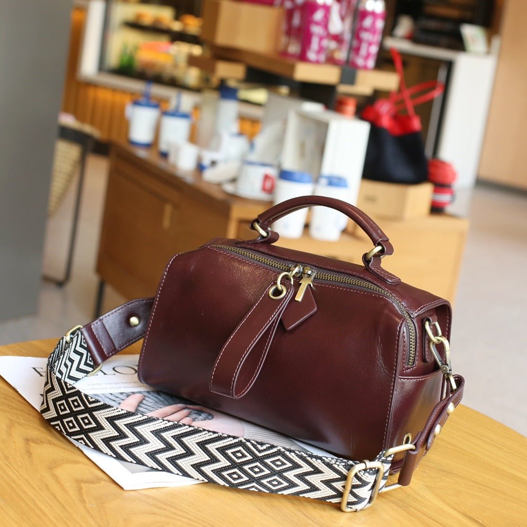 Sac bandoulière femme cuir vachette rétro européen-américain, grand volume chic! - IVOIRART.COM