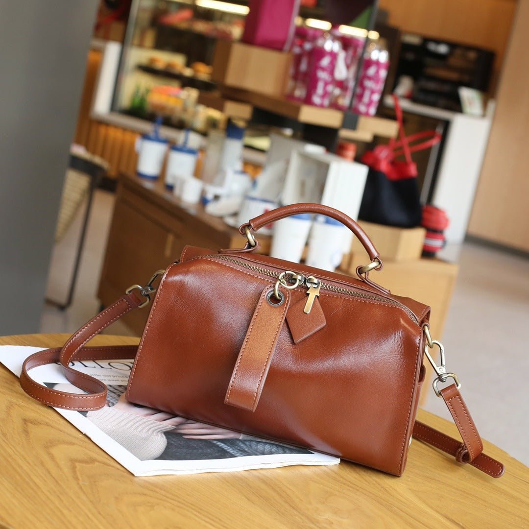 Sac bandoulière femme cuir vachette rétro européen-américain, grand volume chic! - IVOIRART.COM