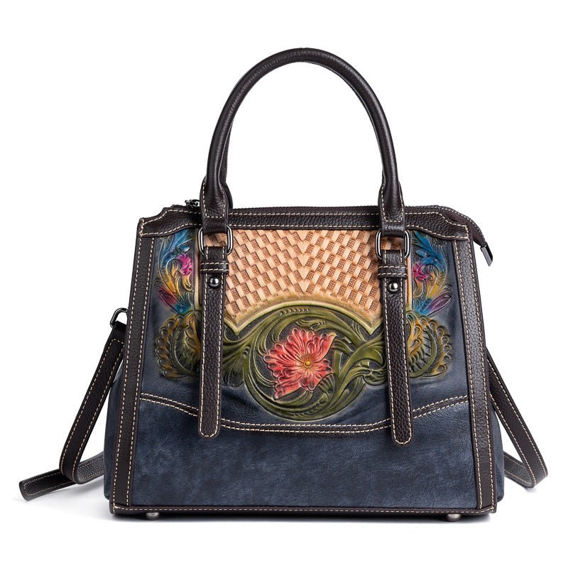 Sac bandoulière femme embossé à la mode avec une seule sangle élégante en cuir - IVOIRART.COM