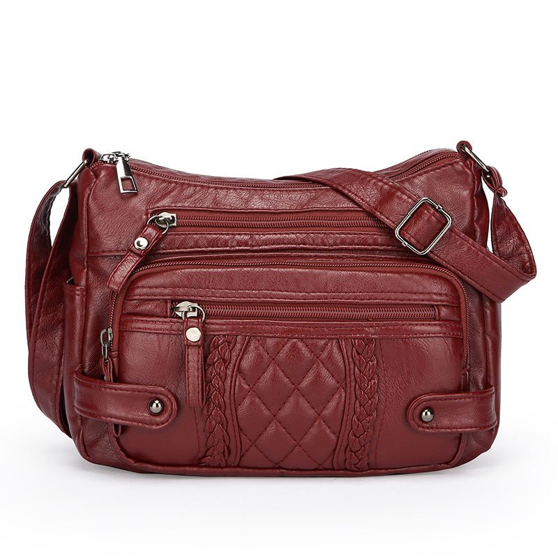 Sac bandoulière femme en cuir synthétique doux multi-poches | Urbain et pratique - IVOIRART.COM