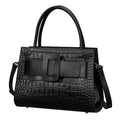 Sac bandoulière femme en cuir véritable portable, motif crocodile, double sangle - IVOIRART.COM