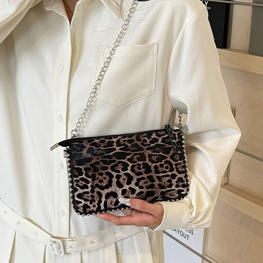 Sac bandoulière femme style western niche décontracté porté sous le bras chaîne! - IVOIRART.COM