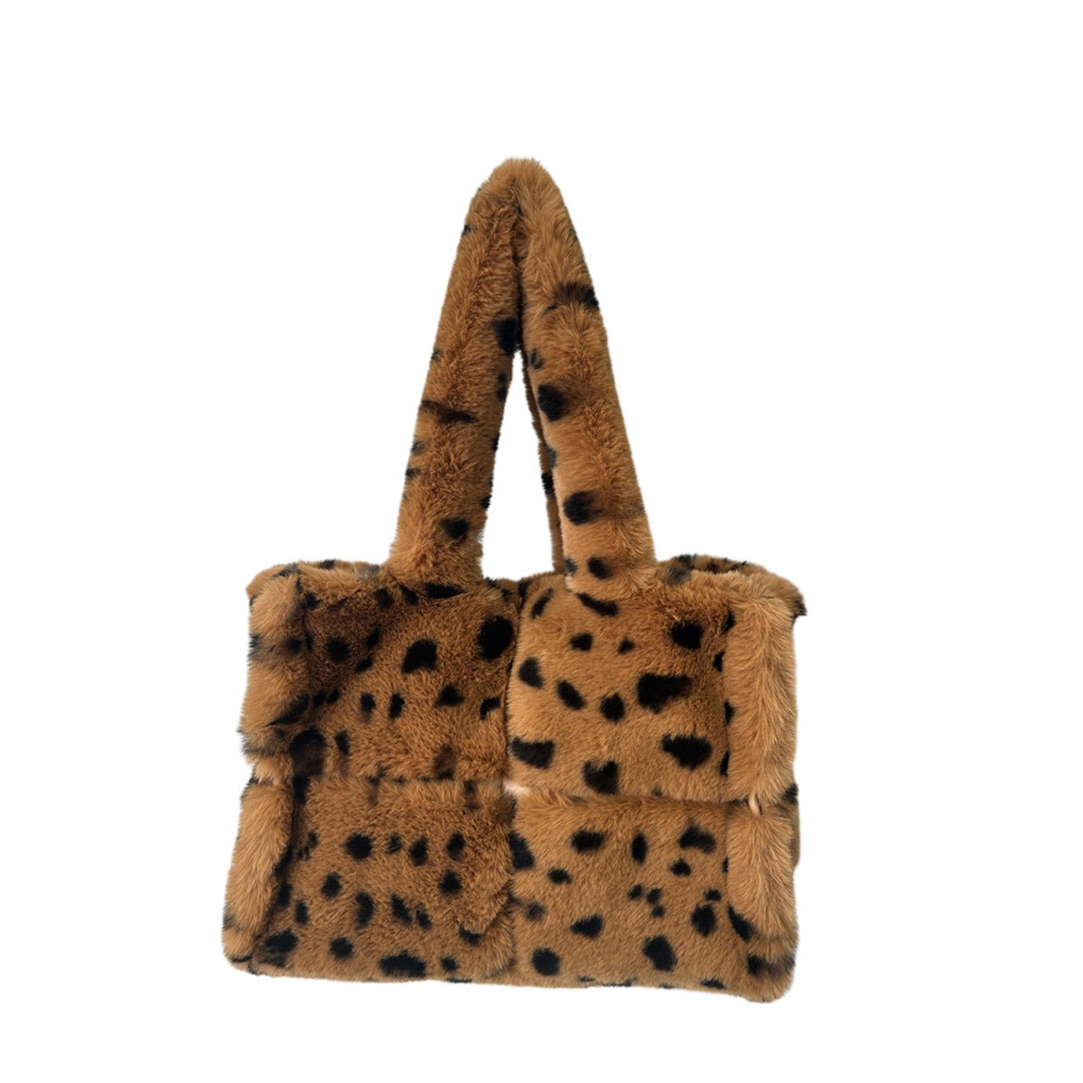 Sac bandoulière fourre-tout imprimé léopard grand volume en laine synthétique XL - IVOIRART.COM