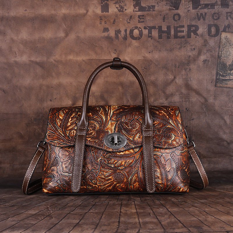 Sac bandoulière messager rétro à porter sur l’épaule - cuir véritable et design carré - IVOIRART.COM