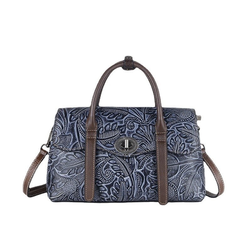 Sac bandoulière messager rétro à porter sur l’épaule - cuir véritable et design carré - IVOIRART.COM