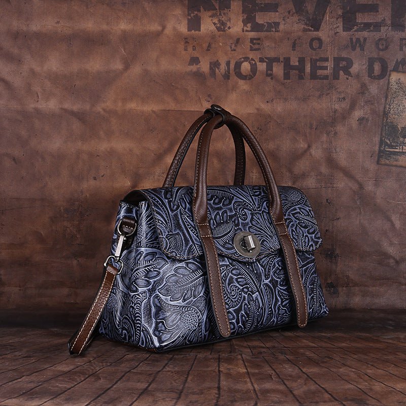 Sac bandoulière messager rétro à porter sur l’épaule - cuir véritable et design carré - IVOIRART.COM